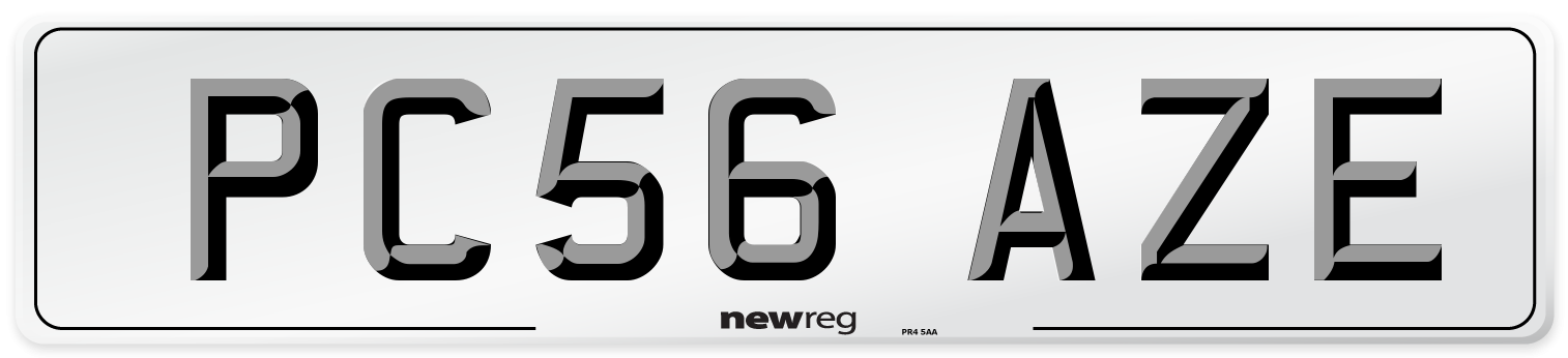 PC56 AZE Number Plate from New Reg